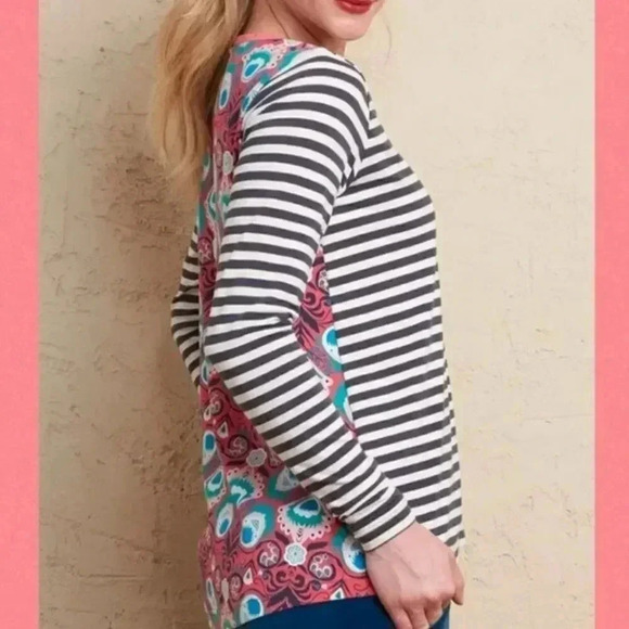 Matilda Jane Shea Friends Forever Striped Pocket Tee Top Relaxed Fit Women's S - Picture 9 of 9